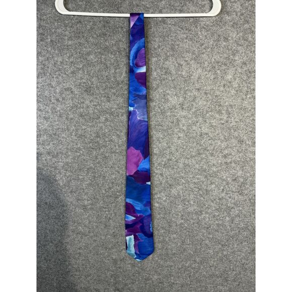 High Society of boston Mens Dress‎ Tie Blue Purple - Picture 3 of 6